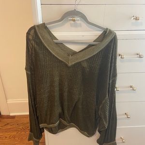 Green we the free long sleeve top M